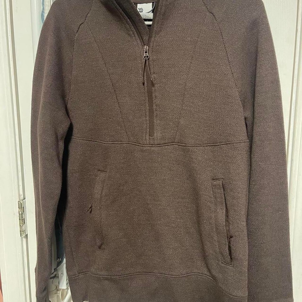 all in motion 1/4 Zip Brown Sweater Small